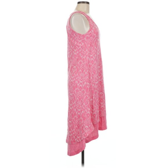 Mod-O-Doc Pink Burnout Jersey Keyhole Sleeveless Midi Dress Like New Size XL - Picture 3 of 10